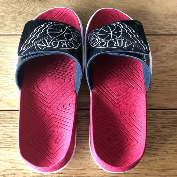 NEW Jordan Hydro 7 Slide Black/White/Red Men's Size 8 AA2517-001 - Picture 2 of 4